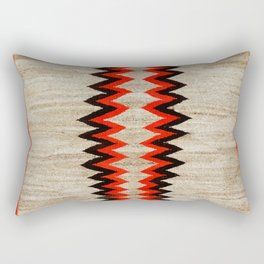Antique Navajo Rug With Chevron Stripes Print Rectangular Pillow