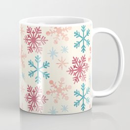 Christmas Pattern Watercolor Snowflake Pink Blue Coffee Mug