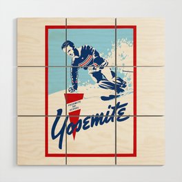 Vintage YOSEMITE Ski School Travel Poster Wood Wall Art