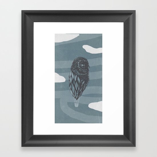Hot Owl Balloon Framed Art Print