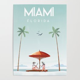 Miami Beach florida travel poster Poster