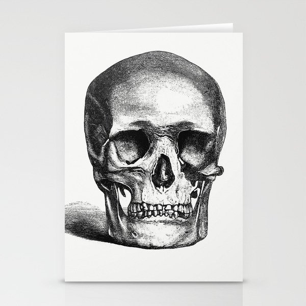 Vintage European Style Skull Engraving from Annals of Winchcombe and Sudeley Stationery Cards