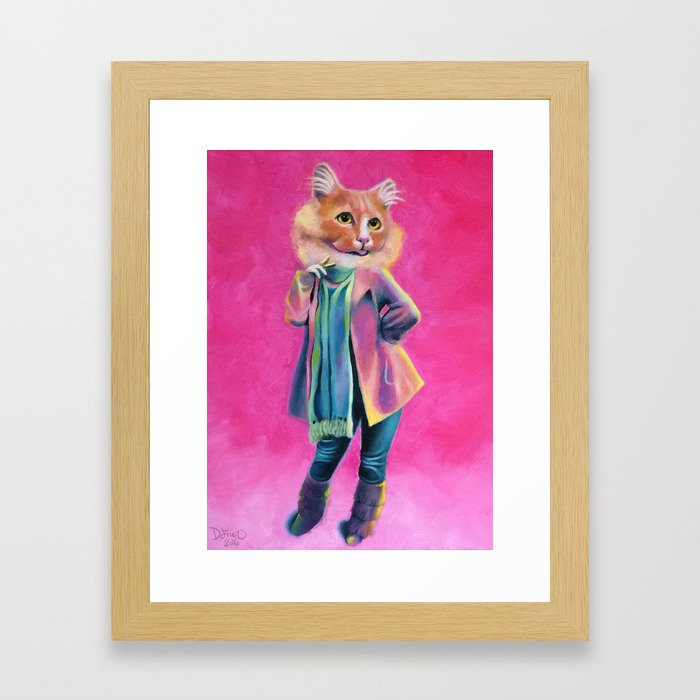 Disco Cat Framed Art Print