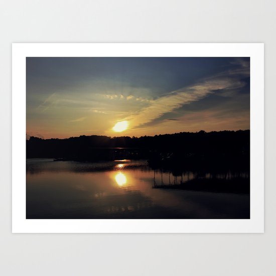 Sunset, Lake lanier Art Print