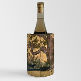 Cypress Tree - Japanese Eight-Panel Gold Leaf Screen - Azuchi-Momoyama-Period Wine Chiller