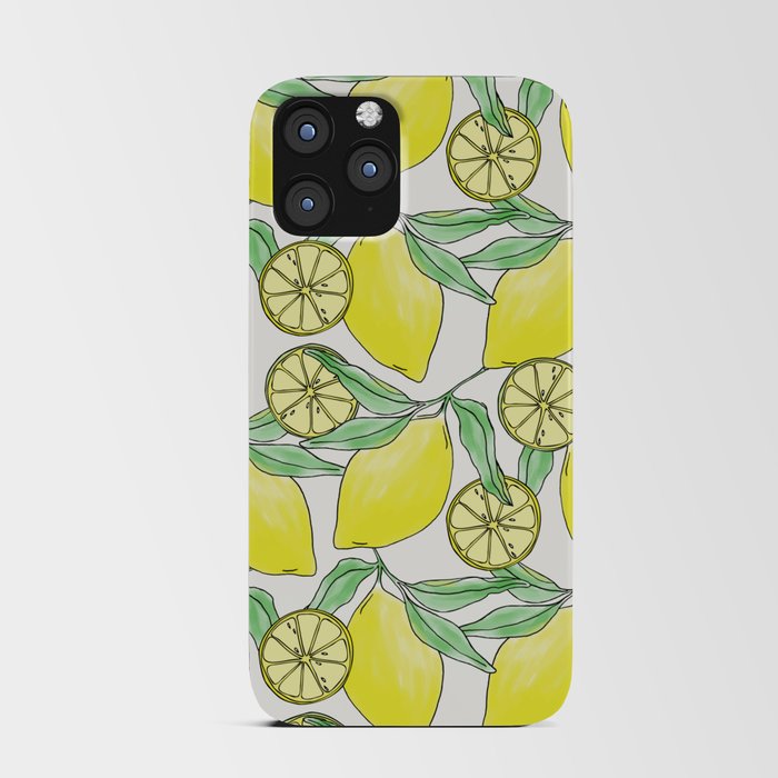 Watercolor lemon summer fruit design iPhone Card Case