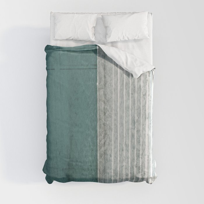 muted green soft enzyme wash fabric look Duvet Cover