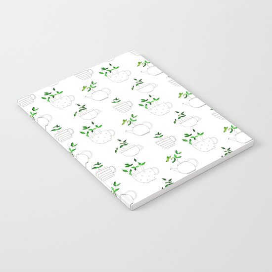 Tea plants in tea cups Notebook