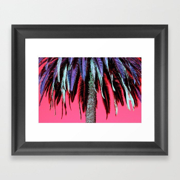 Palm Tree Neon Framed Art Print