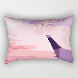 Window Seat Flying Airplane Tropical Sunsets Rectangular Pillow