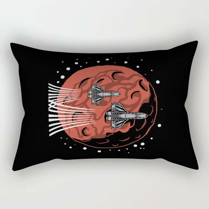 Mars Spaceship Rectangular Pillow
