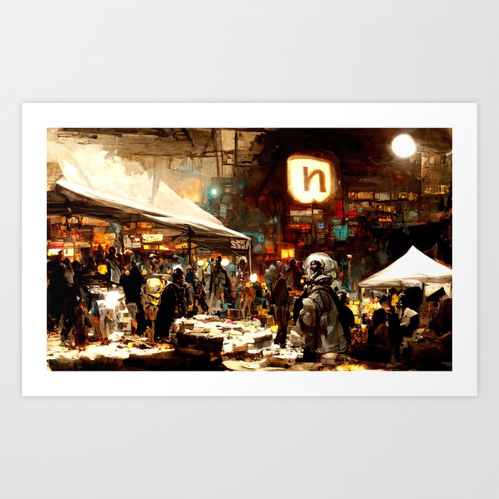 Post-Apocalyptic street market Art Print