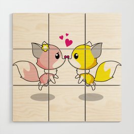 Kissing Cats Wood Wall Art