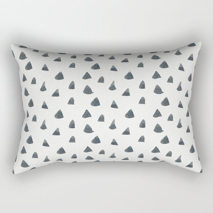 Hand painted black gray watercolor geometrical triangles Rectangular Pillow