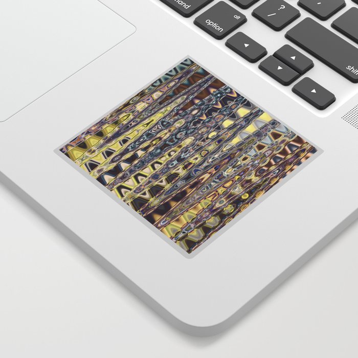 Surrealistic Zigzag Abstract In Yellow Sticker