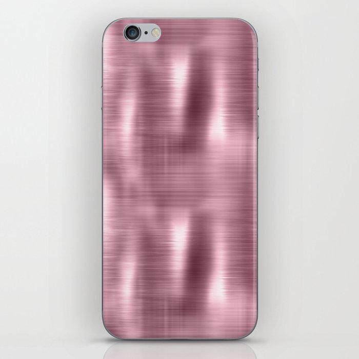 Pink Brushed Metallic Texture iPhone Skin