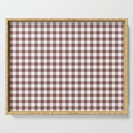 Dark Red and White Buffalo Plaid Pattern Pairs DE 2022 Popular Color Revival Red DET441 Serving Tray