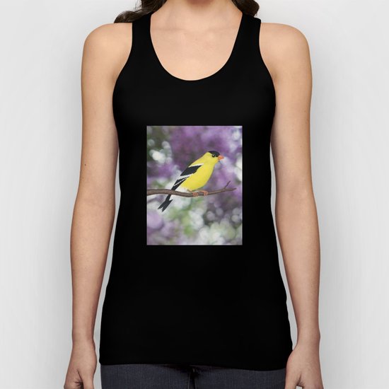 American goldfinch male bokeh Unisex Tank Top
