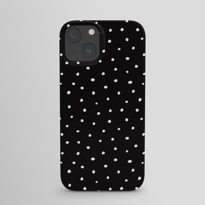 Minimal- Small white polka dots on black - Mix & Match with Simplicty of life iPhone Case
