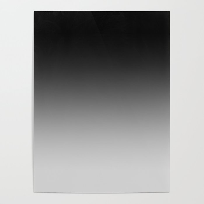Black to Gray Horizontal Linear Gradient Poster