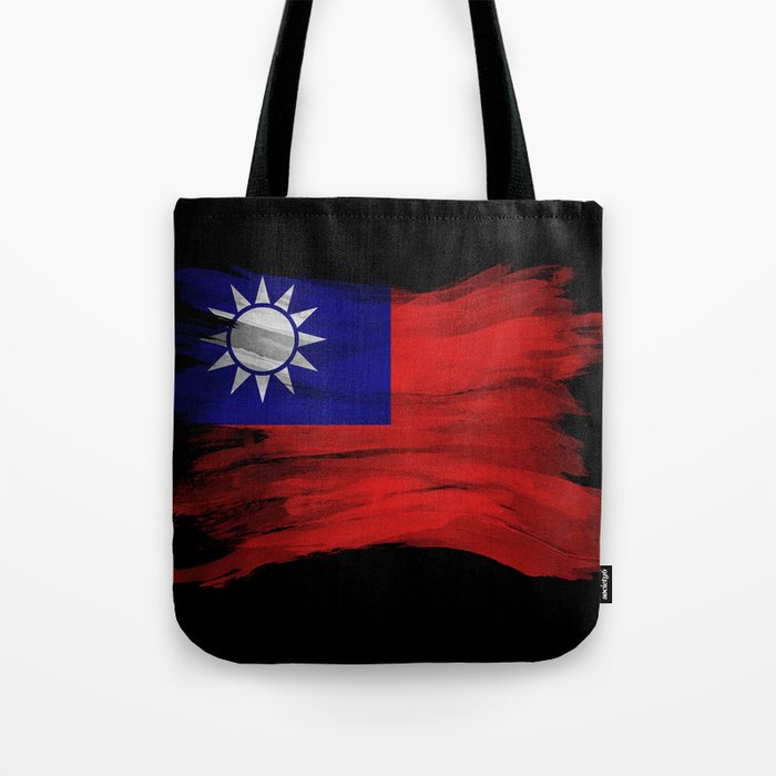 Taiwan flag brush stroke, national flag Tote Bag