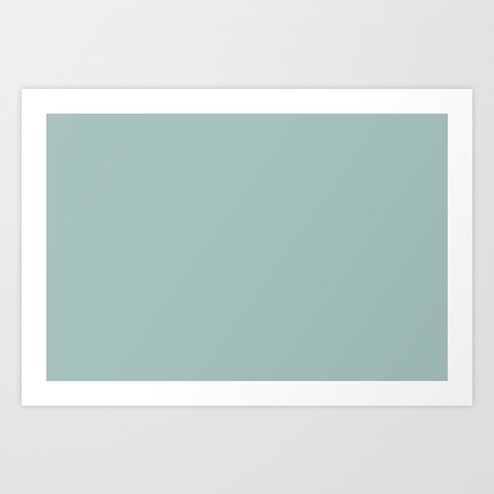 Pale Pastel Aqua Green Blue Solid Color Pairs to Sherwin Williams Aquaverde SW 9051 Art Print by