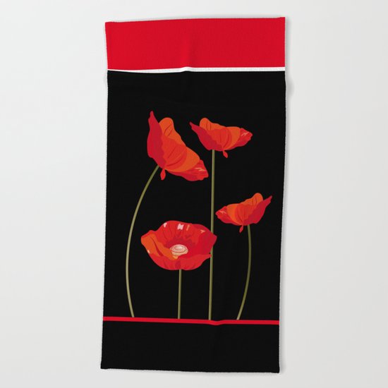 Graceful poppies Beach Towel
