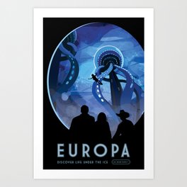 NASA Retro Space Travel Poster #4 - Europa Art Print