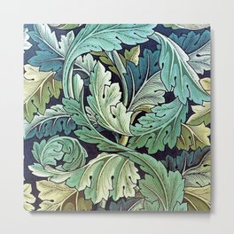 William Morris Herbaceous Acanthus green / blue Italian Laurel Acanthus Textile Floral Leaf Print  Metal Print | Blossoms, Painting, Leaves, Acanthus, Blue, Leafy, Tapestry, Mediterranean, Laurel, Herbaceous 