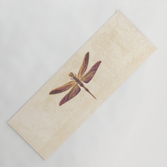 Art Nouveau Dragonfly In Purple Yoga Mat By Awanderingsoul Society6