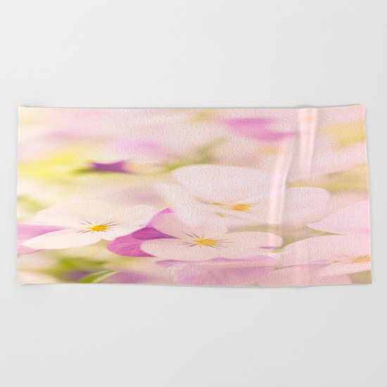 Something delicious and soft - violets in pastel colors - #Society6 #buyart Beach Towel