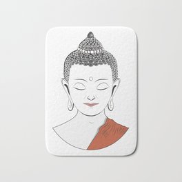 Life of Buddha Bath Mat | Illustration, Path, Love, Comic, Yoga, Enlightened, Meditation, Vector, Drawing, Calm 