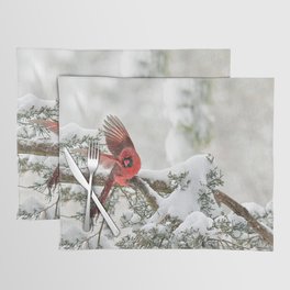 Winter Snow Flight: Northern Cardinal Placemat