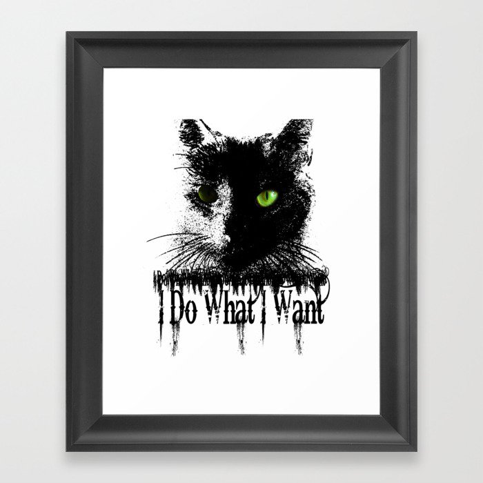 i do what i want  black cat Framed Art Print