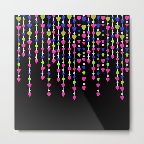 Pearl beads and hearts .2 Metal Print