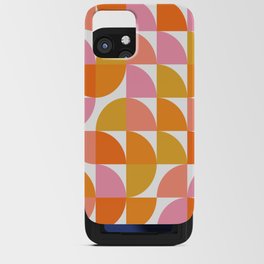 Mid Century Mod Geometry in Pink and Orange iPhone Card Case