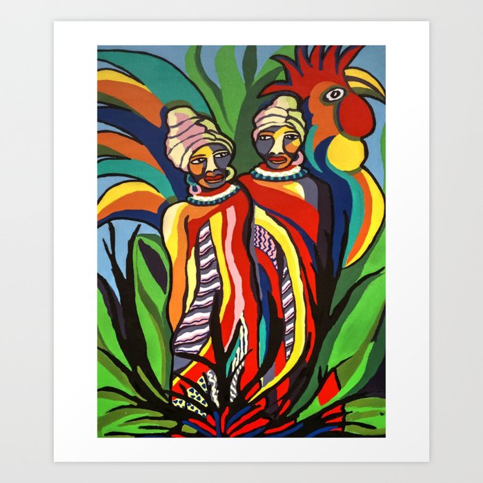 African Traditional Tribal Women Abstract Art Canvas Painting