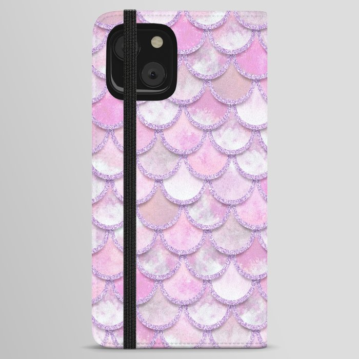 Baby Mermaid Scales Rose Pink iPhone Wallet Case