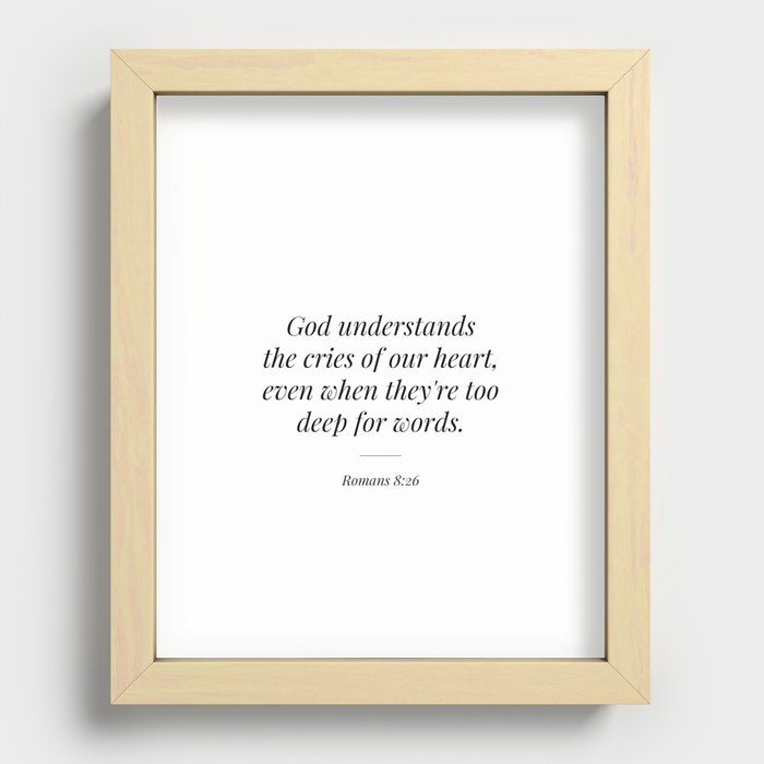 Romans 8:26 Recessed Framed Print