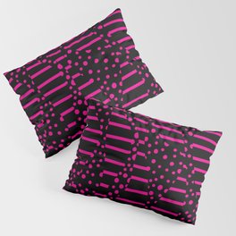 Spots and Stripes 2 - Magenta and Black Pillow Sham