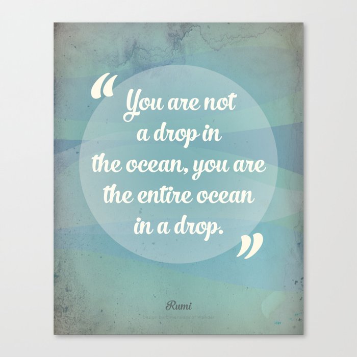 Rumi Ocean Drop Canvas Print