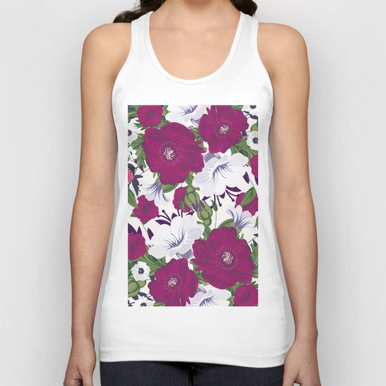 Purple Spring Flowers Unisex Tank Top