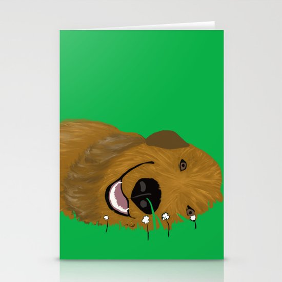Golden Doodle in Grass Stationery Cards