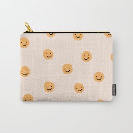 Yellow Smiley Face Pattern Carry-All Pouch