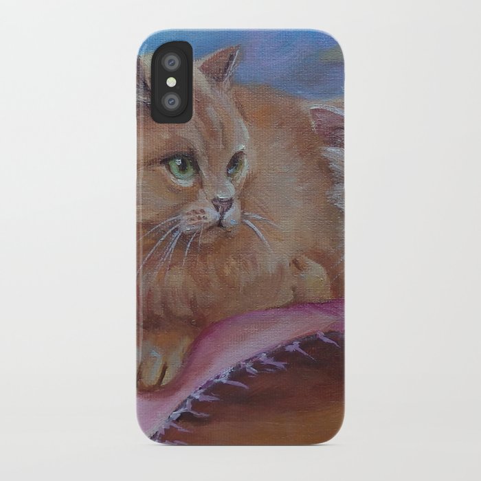 Cat Family Red Maine Coon Cat Portrait Decor For Pet Lover Iphone Case By Canisart