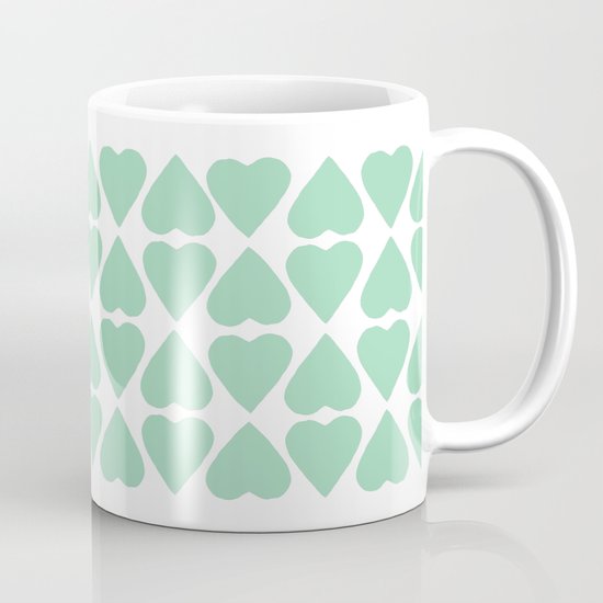 Diamond Hearts Repeat Mint Mug