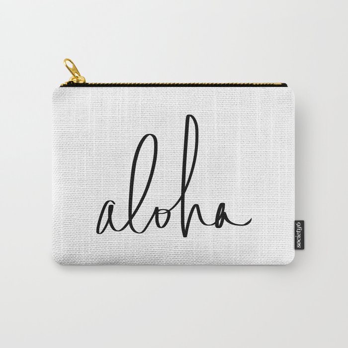 Aloha Hawaii Typography Carry-All Pouch