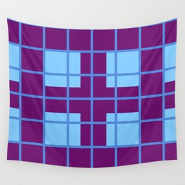 Blue and purple tartan Wall Tapestry