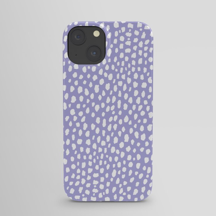 Periwinkle Spots Pattern (white/periwinkle) iPhone Case