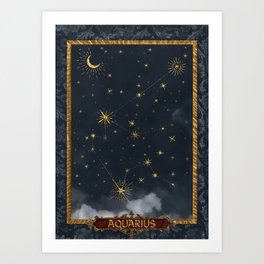 Aquarius Constellation Renaissance Tableaux  Art Print